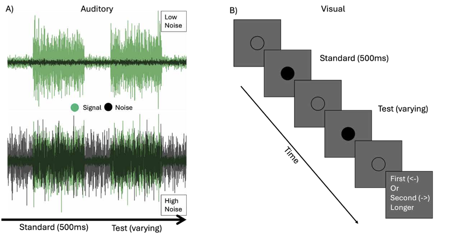 Unimodal auditory and visual task figure